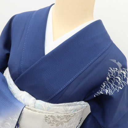 百華 Y5533 新品 仕付け糸付 夏着物 露芝 洒落一つ紋 刺繍 絽 正絹 居敷当て付 手縫い仕立て 訪問着