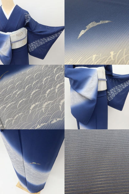 百華 Y5533 新品 仕付け糸付 夏着物 露芝 洒落一つ紋 刺繍 絽 正絹 居敷当て付 手縫い仕立て 訪問着