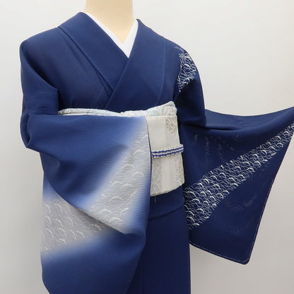 百華 Y5533 新品 仕付け糸付 夏着物 露芝 洒落一つ紋 刺繍 絽 正絹 居敷当て付 手縫い仕立て 訪問着