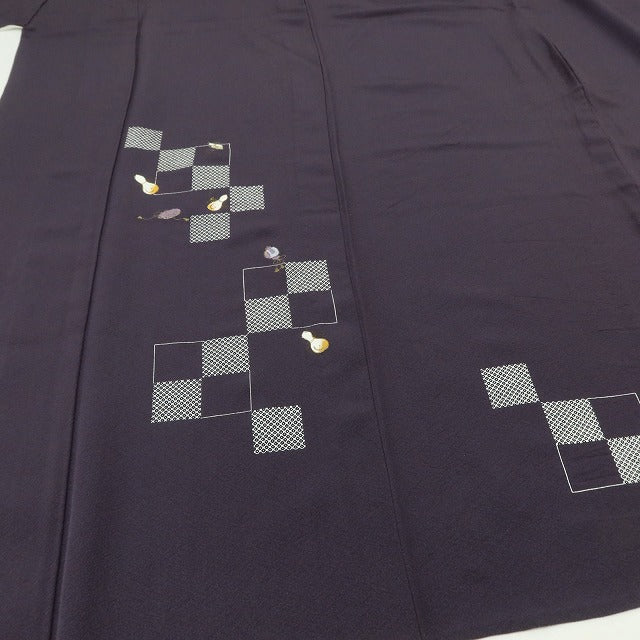 百華 Y5554 美品 着物 瓢箪 宝尽くし 単衣 正絹 手縫い仕立て 訪問着