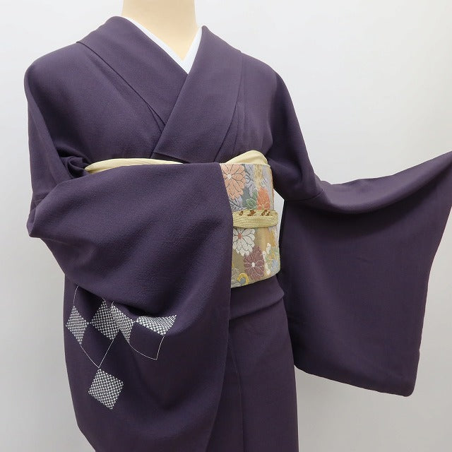 百華 Y5554 美品 着物 瓢箪 宝尽くし 単衣 正絹 手縫い仕立て 訪問着
