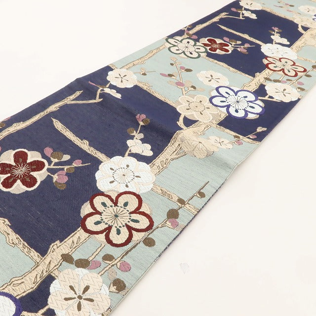 百華 Y5557 新品 着物 梅 正絹 袋帯