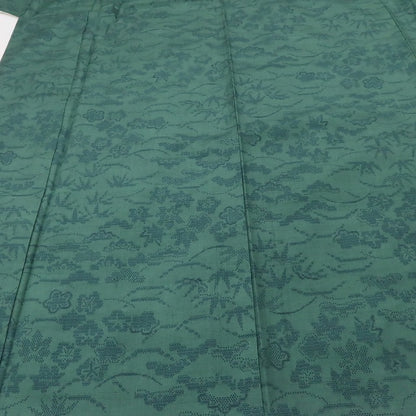 百華Y5563 新品 仕付け糸付 着物 ワイドサイズ 単衣 正絹 松竹梅 紅葉 手縫い仕立て 小紋