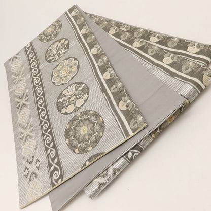 百華 Y5571 美品 着物 正絹 更紗 袋帯