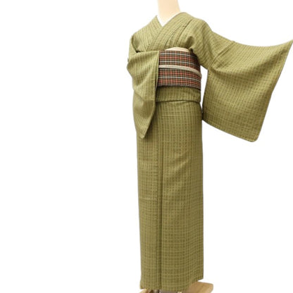 百華 Y5576 美品 夏着物 夏単衣 正絹 手縫い仕立て 紬　