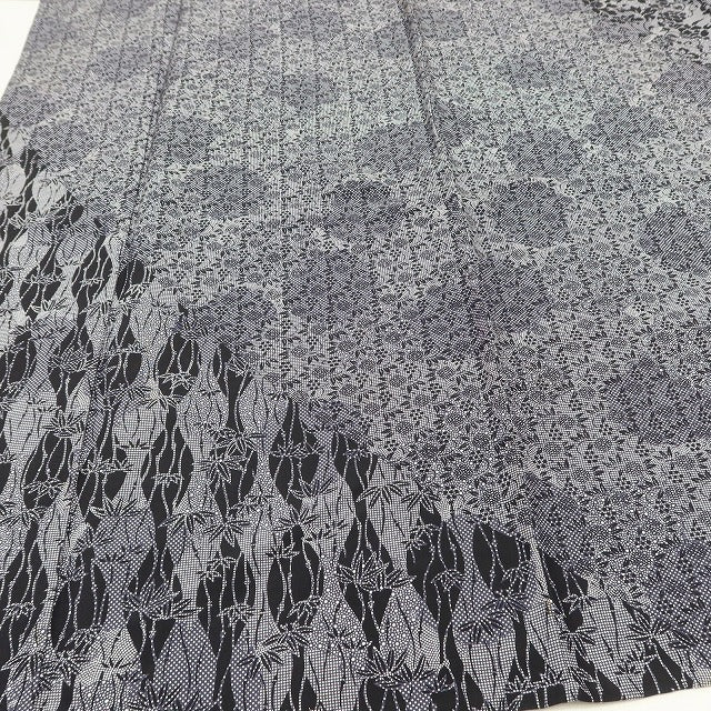 百華 Y5577 美品 仕付け糸付 着物 単衣 正絹 手縫い仕立て 小紋