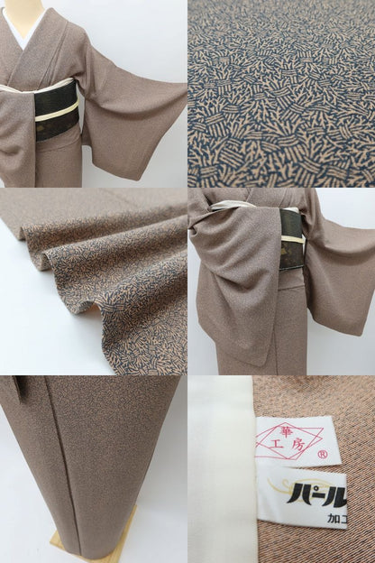 百華 Y5580 美品 着物 単衣 正絹 手縫い仕立て 小紋