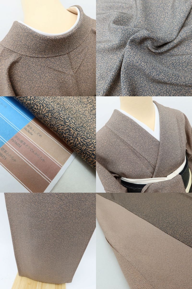 百華 Y5580 美品 着物 単衣 正絹 手縫い仕立て 小紋