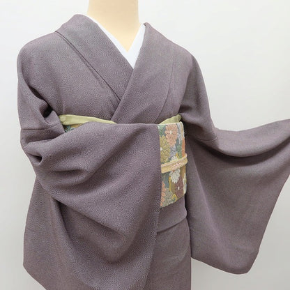 百華 Y5581 着物 単衣 正絹 鮫柄 居敷当て付 手縫い仕立て 江戸小紋