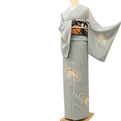 百華 Y5591 坂東三津五郎落款 金駒刺繍 トールサイズ 着物 正絹 手縫い仕立て 訪問着