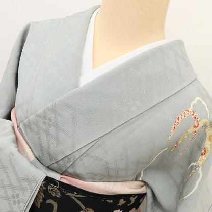 百華 Y5591 坂東三津五郎落款 金駒刺繍 トールサイズ 着物 正絹 手縫い仕立て 訪問着
