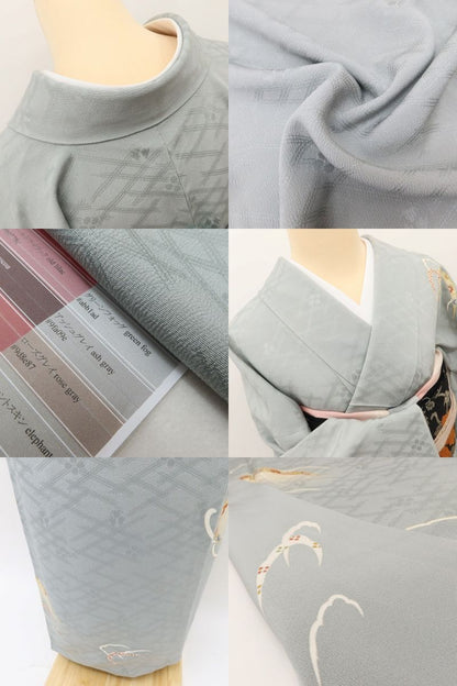 百華 Y5591 坂東三津五郎落款 金駒刺繍 トールサイズ 着物 正絹 手縫い仕立て 訪問着