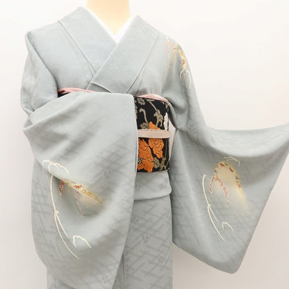 百華 Y5591 坂東三津五郎落款 金駒刺繍 トールサイズ 着物 正絹 手縫い仕立て 訪問着