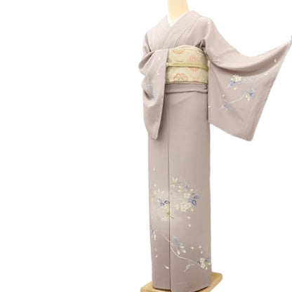 百華 Y5592 新品 仕付け糸付 本加賀友禅 菊田宏幸落款 やまと誂製 着物 桜 トンボ 勝ち虫 正絹 手縫い仕立て 訪問着