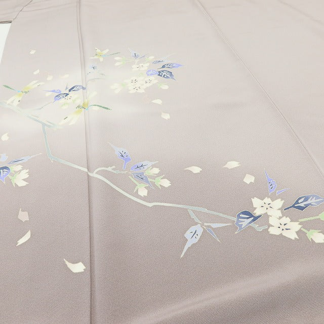 百華 Y5592 新品 仕付け糸付 本加賀友禅 菊田宏幸落款 やまと誂製 着物 桜 トンボ 勝ち虫 正絹 手縫い仕立て 訪問着