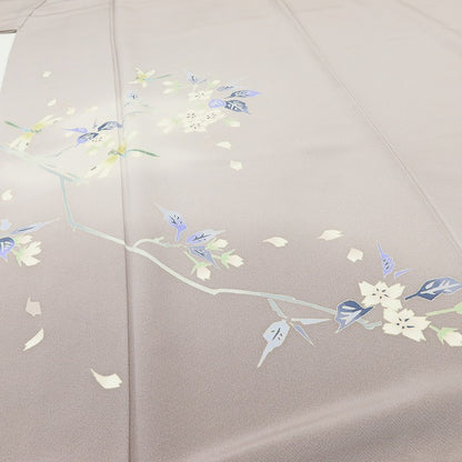 百華 Y5592 新品 仕付け糸付 本加賀友禅 菊田宏幸落款 やまと誂製 着物 桜 トンボ 勝ち虫 正絹 手縫い仕立て 訪問着