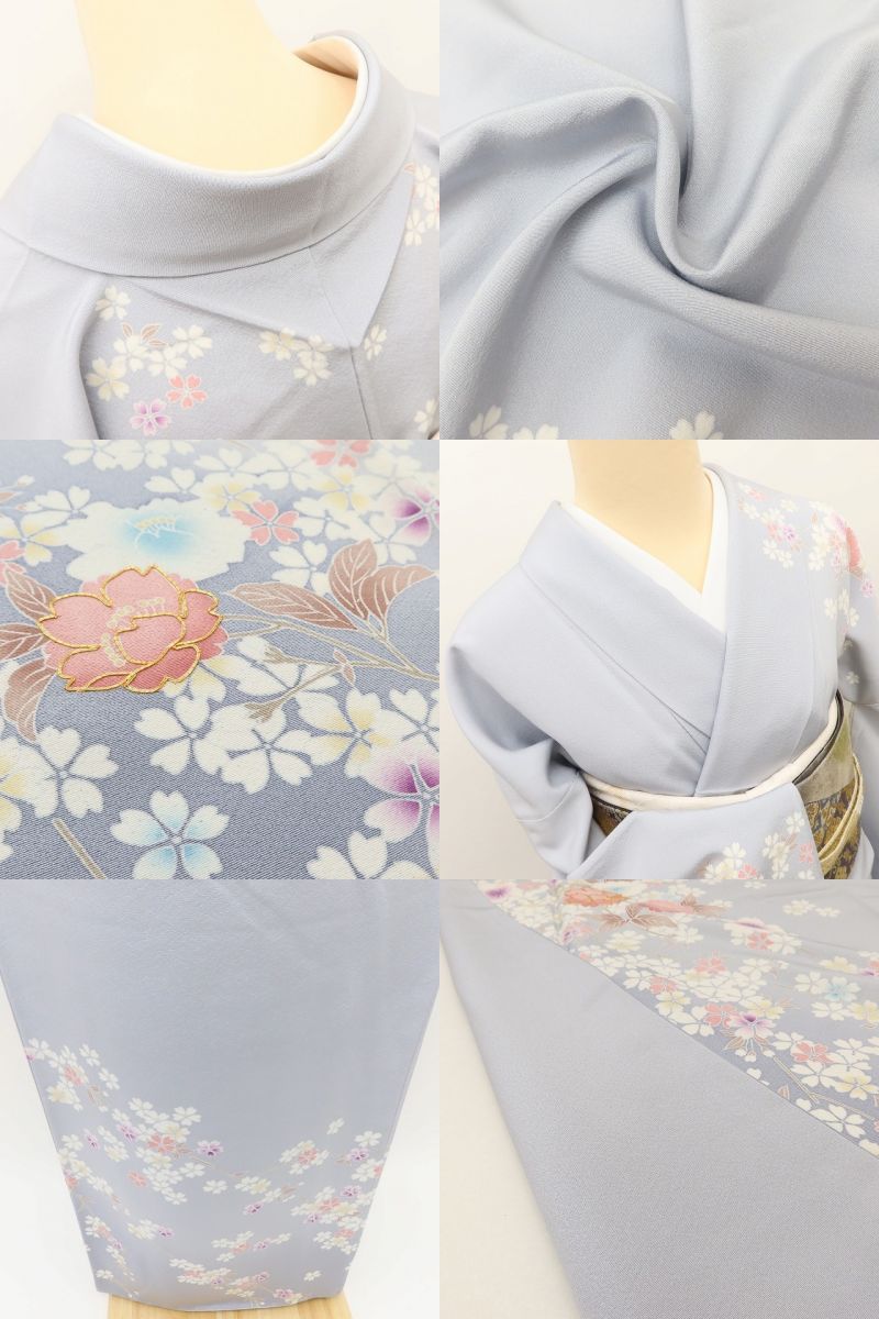 百華 Y5593 新品 仕付け糸付 金駒刺繍 桜 トールサイズ 着物 正絹 手縫い仕立て 訪問着