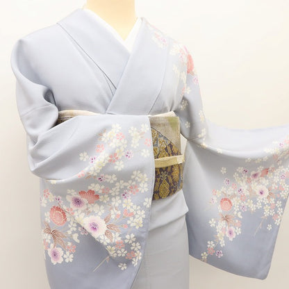 百華 Y5593 新品 仕付け糸付 金駒刺繍 桜 トールサイズ 着物 正絹 手縫い仕立て 訪問着