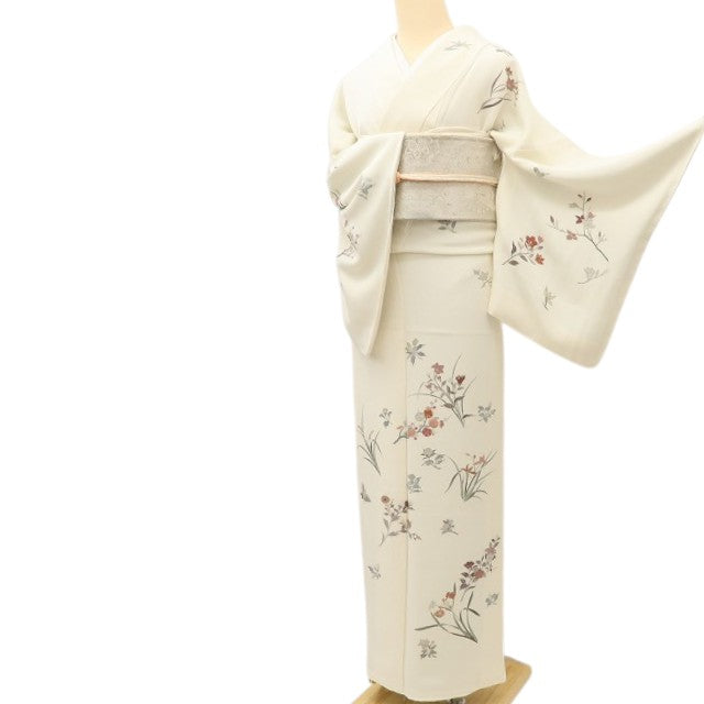 百華 Y5594 新品 仕付け糸付 着物 正絹 菊 梅 桔梗 蘭 手縫い仕立て 訪問着