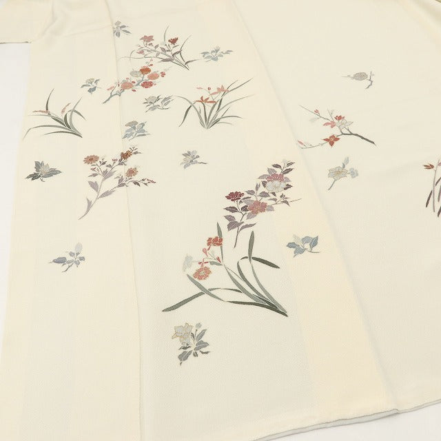 百華 Y5594 新品 仕付け糸付 着物 正絹 菊 梅 桔梗 蘭 手縫い仕立て 訪問着