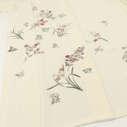 百華 Y5594 新品 仕付け糸付 着物 正絹 菊 梅 桔梗 蘭 手縫い仕立て 訪問着