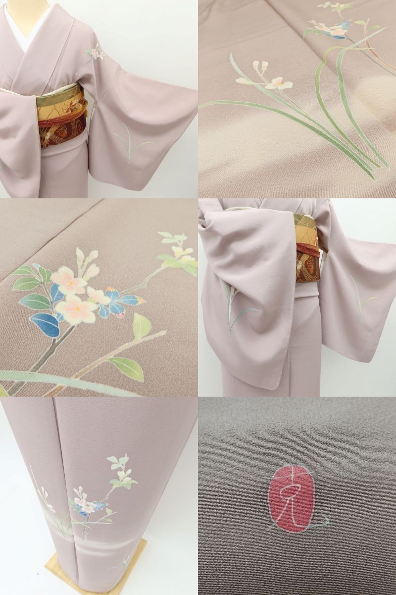 百華 Y5595 美品 本加賀友禅 南克治落款 着物 正絹 手縫い仕立て 訪問着