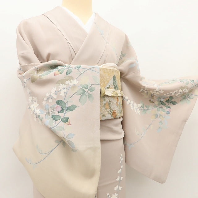 百華 Y5603 美品 作家物落款 着物 正絹 手縫い仕立て 訪問着