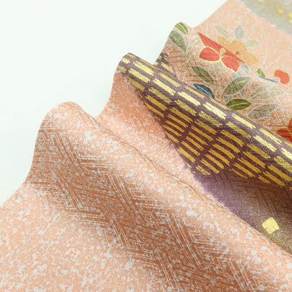 百華 Y5604 新品 京友禅 仕付け糸付 金駒刺繍 着物 正絹 手縫い仕立て 訪問着