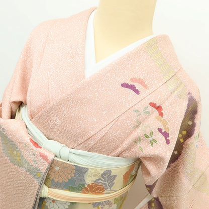 百華 Y5604 新品 京友禅 仕付け糸付 金駒刺繍 着物 正絹 手縫い仕立て 訪問着