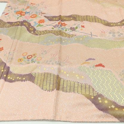 百華 Y5604 新品 京友禅 仕付け糸付 金駒刺繍 着物 正絹 手縫い仕立て 訪問着