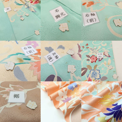 百華 Y5609 鳳凰 花喰い鳥 唐花 金駒刺繍 着物 正絹 手縫い仕立て 成人式 振袖