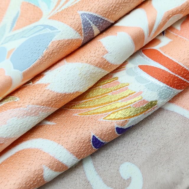 百華 Y5609 鳳凰 花喰い鳥 唐花 金駒刺繍 着物 正絹 手縫い仕立て 成人式 振袖