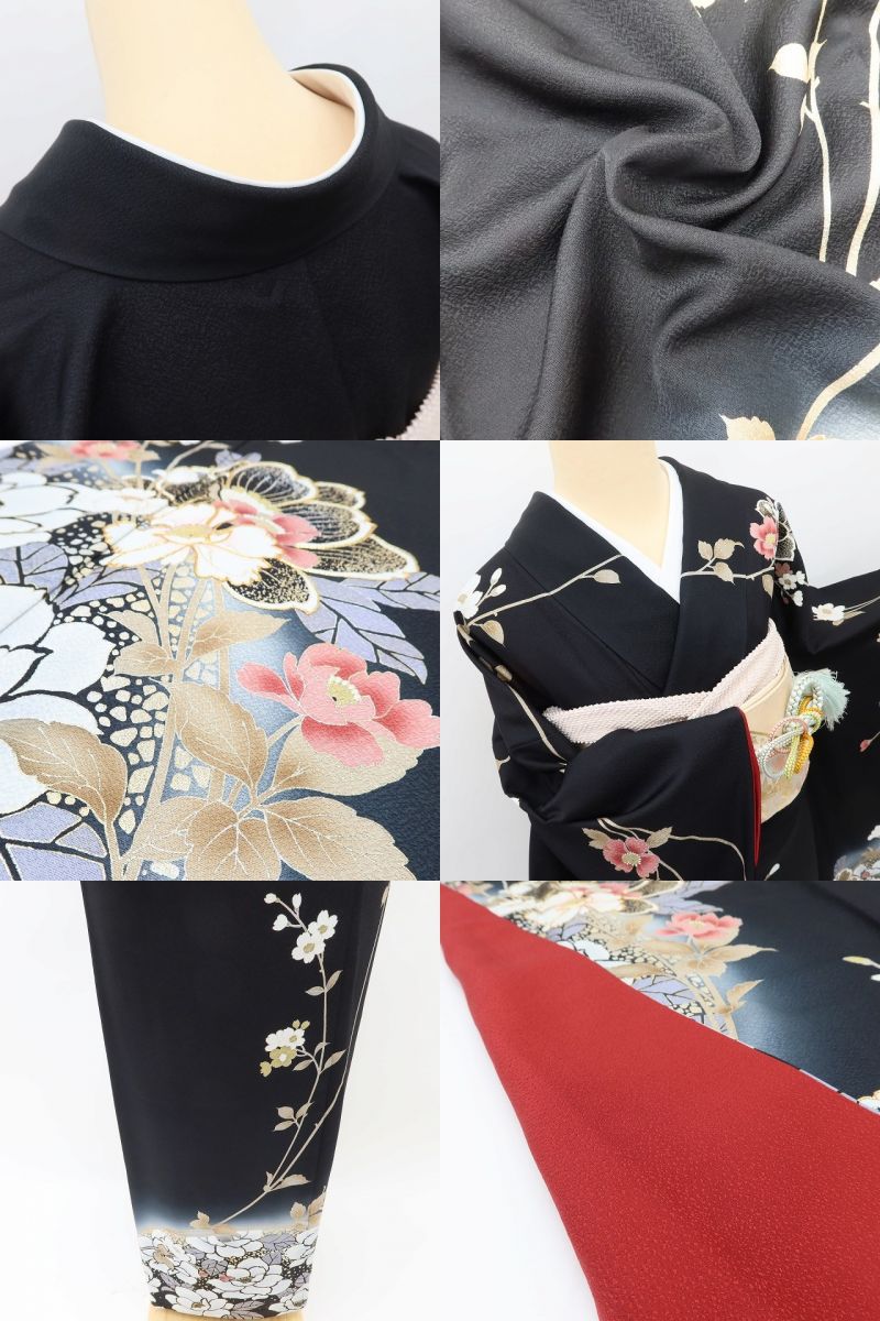 百華 Y5610 美品 金駒刺繍 着物 正絹 成人式 振袖