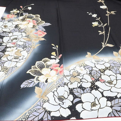 百華 Y5610 美品 金駒刺繍 着物 正絹 成人式 振袖