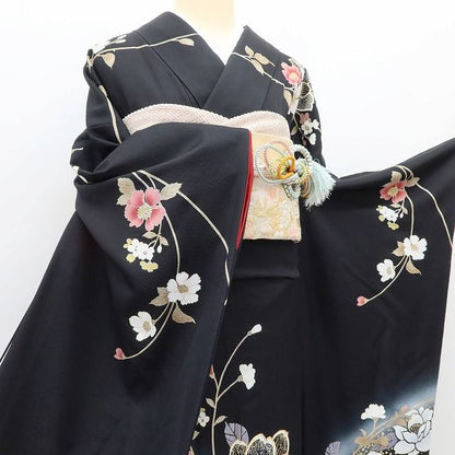百華 Y5610 美品 金駒刺繍 着物 正絹 成人式 振袖