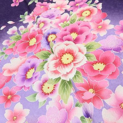 百華 Y5611 美品 桜 着物 正絹 手縫い仕立て 成人式 振袖