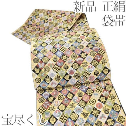 百華 Y5613 新品 宝尽くし 着物 正絹 袋帯