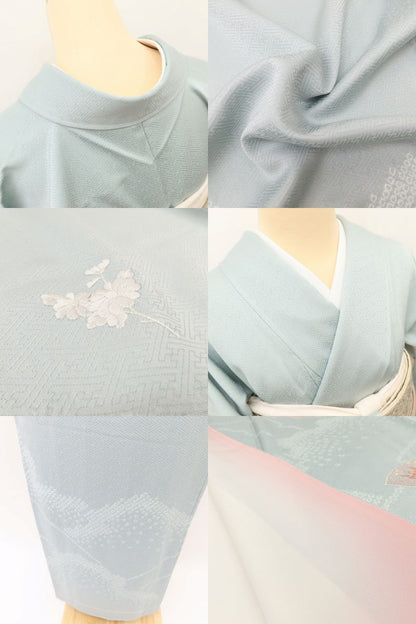 百華Y5618 美品未着用 仕付け糸付 やまと誂製 絞り 刺繍 着物 正絹 手縫い仕立て 訪問着