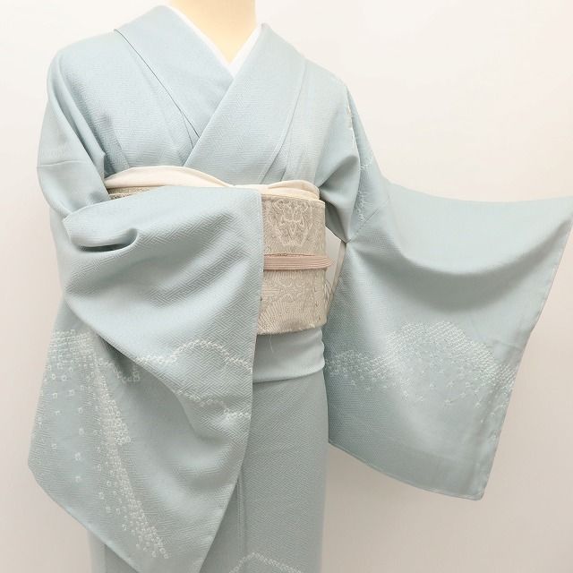 百華Y5618 美品未着用 仕付け糸付 やまと誂製 絞り 刺繍 着物 正絹 手縫い仕立て 訪問着