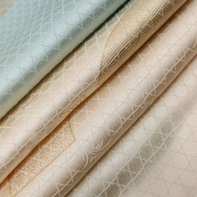 百華Y5619 新品 仕付け糸付 トールサイズ 扇 刺繍 着物 正絹 手縫い仕立て 訪問着