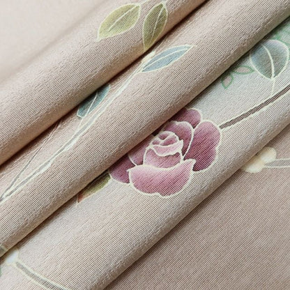 百華Y5620 美品 作家物落款 薔薇 金駒刺繍 着物 正絹 手縫い仕立て 訪問着