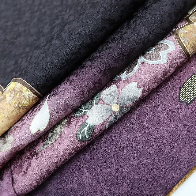 百華 Y5624 美品 桜 着物 正絹 手縫い仕立て 成人式 振袖