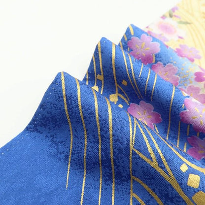 百華 Y5625 美品 桜 毬 流水 金駒刺繍 着物 正絹 成人式 振袖