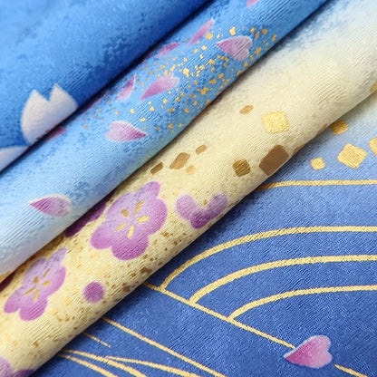 百華 Y5625 美品 桜 毬 流水 金駒刺繍 着物 正絹 成人式 振袖