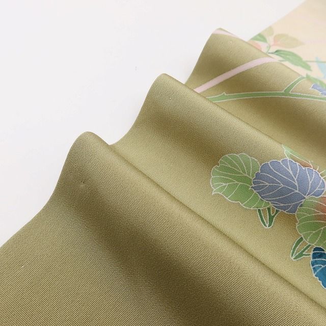 百華 Y5629 美品 手描き友禅 牡丹 桔梗 菖蒲 着物 正絹 手縫い仕立て 訪問着