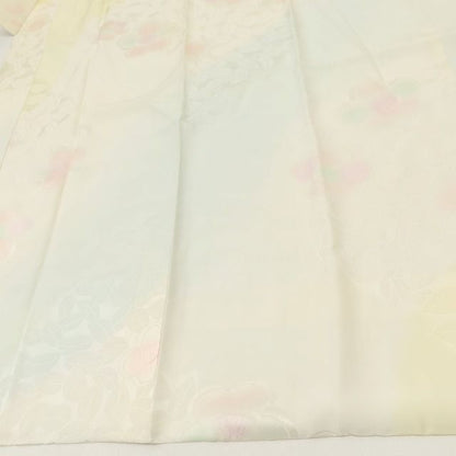 百華Y5630 新品 仕付け糸付 作家物落款 椿 半襟付 袖無双 着物 正絹 手縫い仕立て 長襦袢