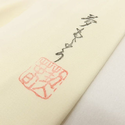 百華Y5630 新品 仕付け糸付 作家物落款 椿 半襟付 袖無双 着物 正絹 手縫い仕立て 長襦袢