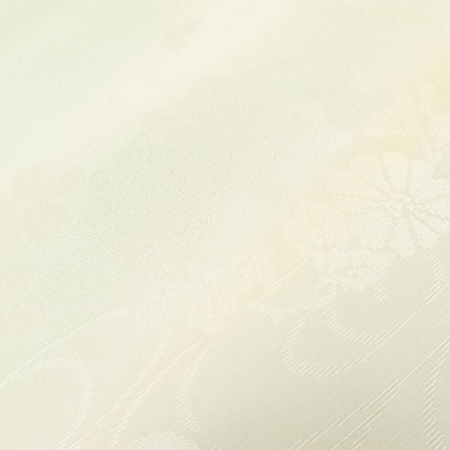 百華Y5631 美品 広衿 単衣 正絹 桜 菊 観世水 居敷当て付 手縫い仕立て 袖無双 手縫い仕立て 長襦袢