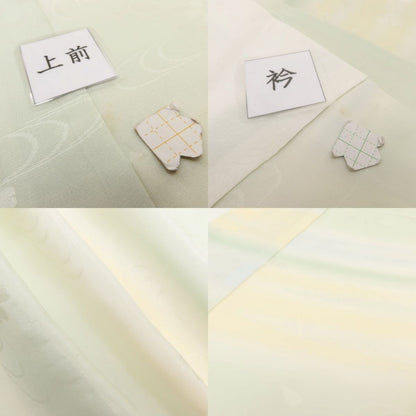 百華Y5631 美品 広衿 単衣 正絹 桜 菊 観世水 居敷当て付 手縫い仕立て 袖無双 手縫い仕立て 長襦袢