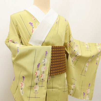 百華Y5632 新品 仕付け糸付 半襟付 袖無双 単衣 正絹 提灯 手縫い仕立て 長襦袢